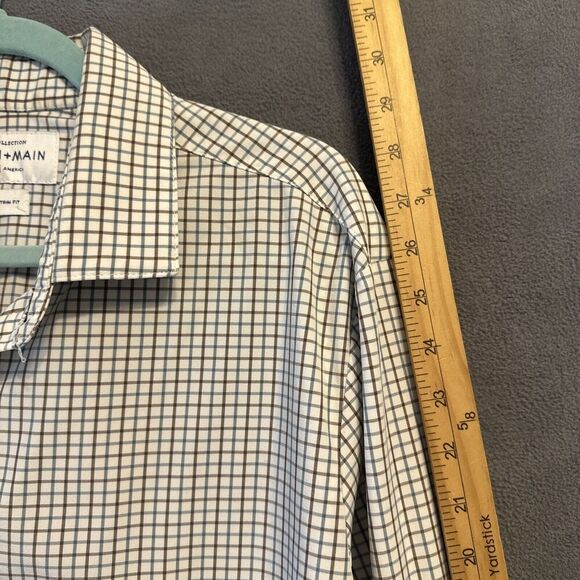 Mizzen + Main Leeward Dress Shirt Trim Fit Mens Size XLT Tall Check Performance - Picture 7 of 10